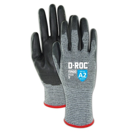 DROC GPD580 18Gauge Hyperon Blend Polyurethane Palm Coated Gloves  Cut Level A2